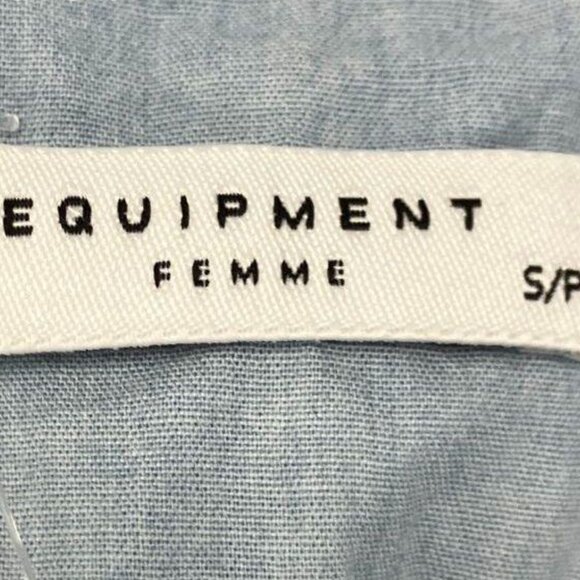 Equipment Femme Lucida Dress Denim Blue Jean Short Collared Dress Sz Small - Picture 6 of 7